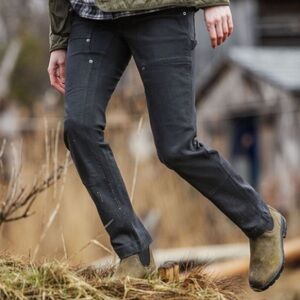 Duluth Women's Double Flex Denim Slim Leg Jeans Sz 12 Reg in Rugged Indigo Wash